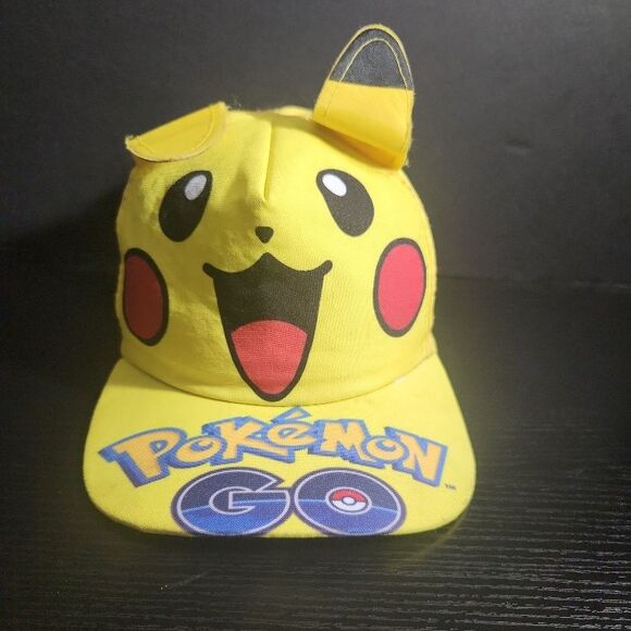 Pokémon GO Hat Yellow Baseball Cap Hat strapback 3D Pikachu Ears Anime Gaming - Picture 1 of 6